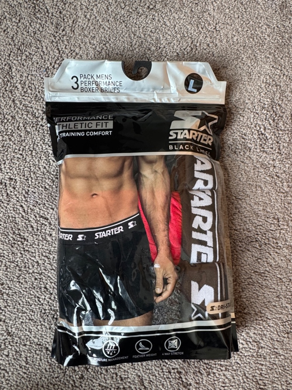 Starter Boxer Briefs 3 Pack SIZE L Performance Athletic Fit Training Comfort